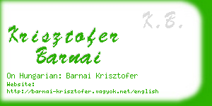 krisztofer barnai business card